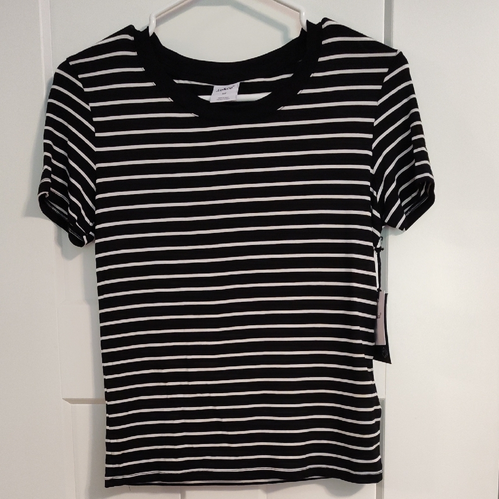 Classic Black and White Striped Women's Tee